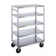 Lakeside SS Medium Duty Multi-Shelf Cart - All Edges Down - Front Leg Bumper - 5 Shelves