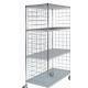 Shelf-Attached Enclosure Panel for Wire Carts - Shelf Width 19" x Panel Height 64"