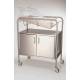 Stainless Steel Hospital Bassinet Carrier with 2-Door Cabinet