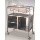 Stainless Steel Hospital Bassinet Carrier with Open Cabinet (No Doors)