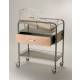 Stainless Steel Bassinet with Wood Front Drawer & Bottom Shelf