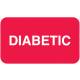 DIABETIC Label - Size 1 1/2"W x 7/8"H - Red