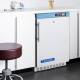 Accucold Pharmaceutical Series ADA Vaccine Built-in All-Refrigerator with NIST-Calibrated Temperature Display, 3 Wire Shelves, Solid Door - 2.65 Cubic Feet, In a Lab Setting (Accessories, cabinetry, and decor shown in the photo are for demonstration purpo