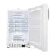 Accucold ADA Undercounter Built-in All-Refrigerator with NIST-Calibrated Temperature Display, 4 Wire Shelves, Solid Door - 3.32 Cubic Feet, Open Door with Boxes of Vaccine (The Boxes of Vaccine are not included)