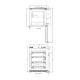 Accucold Pharma-Vac Performance Series ADA Height Vaccine Freezer with 4 Wire Shelves, Solid Door - 4 Cubic Feet, Front and Top View Dimensions