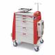 Capsa AM-EM-INT-RED Avalo Emergency Cart with Accessory Package 3 - Red, Intermediate Height, Breakaway Lock