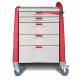 Capsa Avalo Emergency Cart with Accessory Package - Red, Intermediate Height, Breakaway Lock