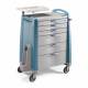 Capsa AM-EM-STD-BLUE Avalo Emergency Cart with Accessories - Blue, Standard Height, Breakaway Lock
