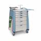 Capsa AM-EM-STD-BLUE Avalo Emergency Cart with Accessories - Blue, Standard Height, Breakaway Lock. PLEASE NOTE, Oxygen Tank NOT included.