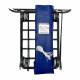 R&B Wire Antimicrobial Knocked-Down Vinyl Basket Truck with 4 Swivel Casters, Navy - Disassembled