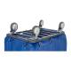R&B Wire Antimicrobial Vinyl Basket Truck with 4 Swivel Casters - Upside Down Casters