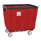 R&B Wire Antimicrobial Vinyl Basket Truck with 4 Swivel Casters - Red