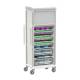 Pegasus Apollo E Type General Supply Storage Cart with 4 Panels, Single Column, and Baskets, Tambour Door (Supplies are Not Included)