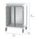 Pegasus Apollo E Type Medication Storage Cart with 2 Panels and Single Column, Glass Door - Dimensions