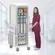 Pegasus Apollo U Type Catheter Storage Cart with 4 Panels and Single Column, Glass Door - Actual Use (Supplies are Not Included)