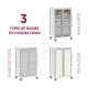 Pegasus Apollo U Type Catheter Storage Cart with 4 Panels, Double Column, Shelves, and Baskets - Door Style Options (Supplies are Not Included)