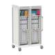 Pegasus Apollo U Type Catheter Storage Cart with 4 Panels, Double Column, Shelves, and Baskets, Tambour Door (Supplies are Not Included)