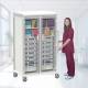 Pegasus Apollo U Type General Supply Storage Cart with 4 Panels and Double Column, Glass Door - Actual Use (Supplies are Not Included)