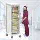 Pegasus Apollo U Type General Supply Storage Cart with 4 Panels and Single Column, Glass Door - Actual Use (Supplies are Not Included)