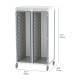 Pegasus Apollo U Type General Supply Storage Cart with 4 Panels, Double Column, and Shelves, Glass Door - Dimensions
