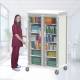 Pegasus Apollo U Type General Supply Storage Cart with 4 Panels, Double Column, and Shelves, Glass Door - Actual Use (Supplies are Not Included)