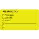 ALLERGIC TO Label - Size 3 1/4"W x 1 3/4"H - Fluorescent Chartreuse - Box of 500