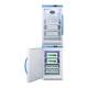 Accucold ARG31PVBIADA-AFZ2PVBIADASTACKLHD Pharma-Vac Performance Series All-Refrigerator/All-Freezer Combination with StackRack, Left Handle Door, 5.3 Cubic Feet Total Capacity - AFZ2PVBIADA Door Opened, Filled with Vaccines (Vaccines are not Included)