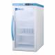 Accucold ARG3PV-CRT Pharma-Vac Performance Series Counter Height Vaccine Refrigerator with Controlled Room Temperature, 4 Wire Shelves, Right Handle Glass Door, 3 Cubic Feet - Left Angle