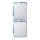 Accucold ARS6PV-AFZ5PVBIADASTACK Pharma-Vac Performance Series All-Refrigerator/All-Freezer Combination with StackRack, Right Handle Solid Doors, 9.88 Cubic Feet Total Capacity - Left Angle
