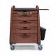 Capsa AW10TC-NCSG-C-STK Quickship Avalo Woodblend Treatment Cart with 5 Drawers (D131), Key Lock, Northern Cherry Finish