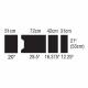 David Scott Berchtold D850 Surgical Table Pad Set (Short Foot) - with Dimensions