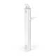 Compulocks BMTRAY02W Printer Tray for Floor Stand with Brandable Panel - White, Actual Use Back Right Angle View (Floor Stand is Sold Separately)