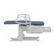 Brewer FLEX™ High-Low PLUS Exam Table with Power Back, Pelvic Tilt, Stirrups, Drawer Heater, Outlet, and 17" Height - Deep Sapphire, Flat with Opened Front Drawer (Image Shown May Include Features or Accessories That Do Not Come Standard on the Base Model