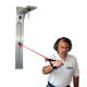 CanDo® WalSlide® Original 1.0 Exercise Station with Vertical Section and Horizontal Overhead Section - In Use (Resistance Band and Handle are Sold Separately, Mounting Screws are Not Included)
