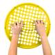 CanDo® 10-0871 Web Hand Exerciser, Latex-Free, 14" Diameter, X-Light Resistance, Yellow - Two-Hand Use
