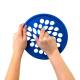 CanDo® 10-0864 Web Hand Exerciser, Low-Powder Latex, 7" Diameter, Heavy Resistance, Blue - Twisted