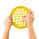 CanDo® 10-0881 Web Hand Exerciser, Latex-Free, 7" Diameter, X-Light Resistance, Yellow - Stretched