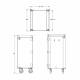 Lakeside CC158 Deluxe Case Cart with Single Door, 58" High - Technical Drawing