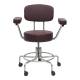 Creative Living Medical CHM8038-01MRI Non-Magnetic Stool with 2" Dual Wheel Casters, Backrest and Arms, 16" to 22" Height Adjustable