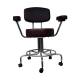Creative Living Medical CHM8041-01MRI Non-Magnetic Stool with 2" Dual Wheel Casters, Backrest and Arms, 22" to 28" Height Adjustable