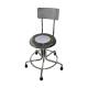 Creative Living Medical CHM8051-01 MRI Non-Magnetic Stainless Steel Stool with Backrest & Rubber Tips - 15" to 21" Height Adjustable