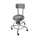 Creative Living Medical CHM8055-01 MRI Non-Magnetic Stainless Steel Stool with Backrest & Dual Wheel Casters - 15" to 21" Height Adjustable