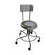 Creative Living Medical CHM8057-01 MRI Non-Magnetic Stainless Steel Stool with Backrest & Dual Wheel Casters - 21" to 27" Height Adjustable