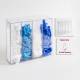 Poltex CONDISP4-W Wall-Mounted 4 Slot Bulk Dispenser - With and Without Consumables Detail View (Consumables not included.)