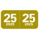 Arden Label CTYM-25-T4 Col'R'Tab Compatible CTYM Series 2025 Year Labels - Size 3/4" H x 1 1/2" W