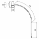 Waldmann HALUX N30-1 P SV LED Exam Light with 38.6" Gooseneck Arm, Side Mount - Dimensions in Millimeter