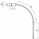 Waldmann HALUX N30-1 P SH LED Exam Light with 38.6" Gooseneck Arm, Rear Mount - Dimensions in Millimeter