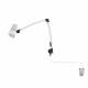 Waldmann D15994930 HALUX N30-1 P F1 LED Reading Light with 32.3" Articulating Double Arm - Wall Mounted with Extension Arm