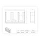 Poltex DECOGBST3-W Deco Glove Box Holder, 3 Box Capacity - Dimensions