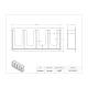 Poltex DECOGBST4-W Deco Glove Box Holder, 4 Box Capacity - Dimensions